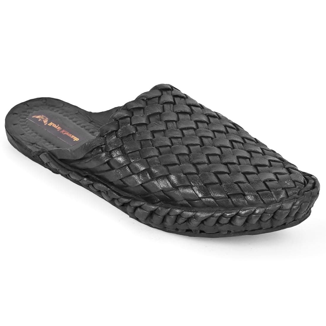 Men's Leather Pull-On Kolhapuri Chappal Brown