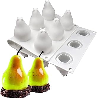Silicone Mold Baking Pan Non-Stick Baking Pastry Chocolate Cake Dessert DIY Decoration Tools (Pear U_11.8x6.8x0.2 inch)