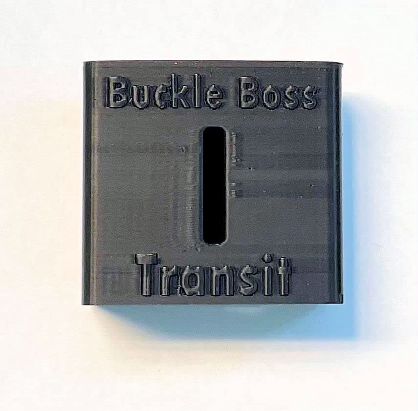 Buckle Boss Transit – Seat Belt Guard for Front-Facing Button Belts – Compatible with School Buses, Wheelchairs, Golf Carts