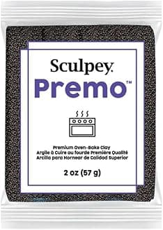 Sculpey Premo™ Polymer Oven-Bake Clay, Twinkle Twinkle Black Glitter, Non Toxic, 2 oz. bar, Great for jewelry making, holiday, DIY, mixed media &more. Premium clay perfect for clayers and artists.
