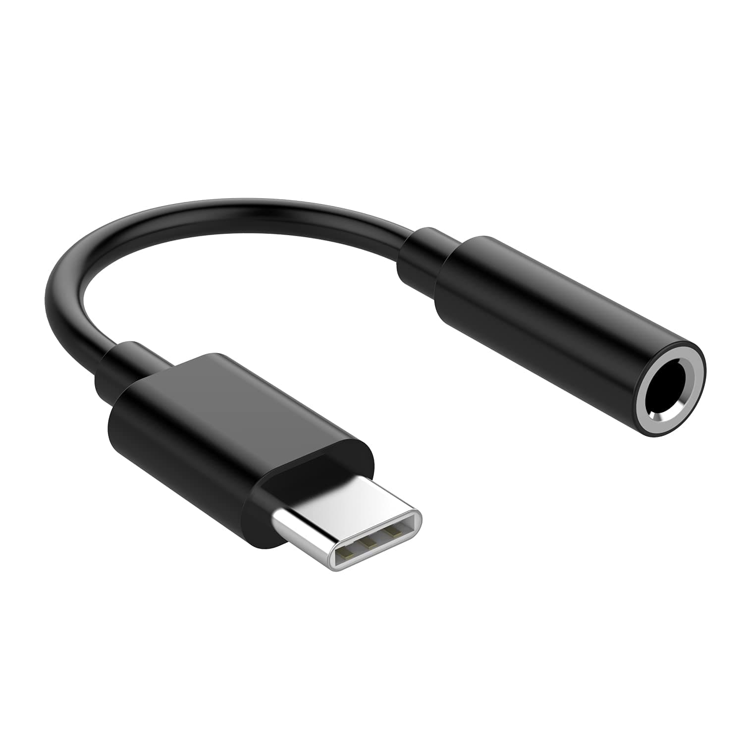 USB C to 3.5mm Headphone Jack Adapter for iPhone 16 Pro Max/ 15 Pro/ 15, USB C to Aux Audio Dongle Cable Cord Compatible with iPad Pro/Galaxy S24 S23 Ultra/Pixel 9 - Black
