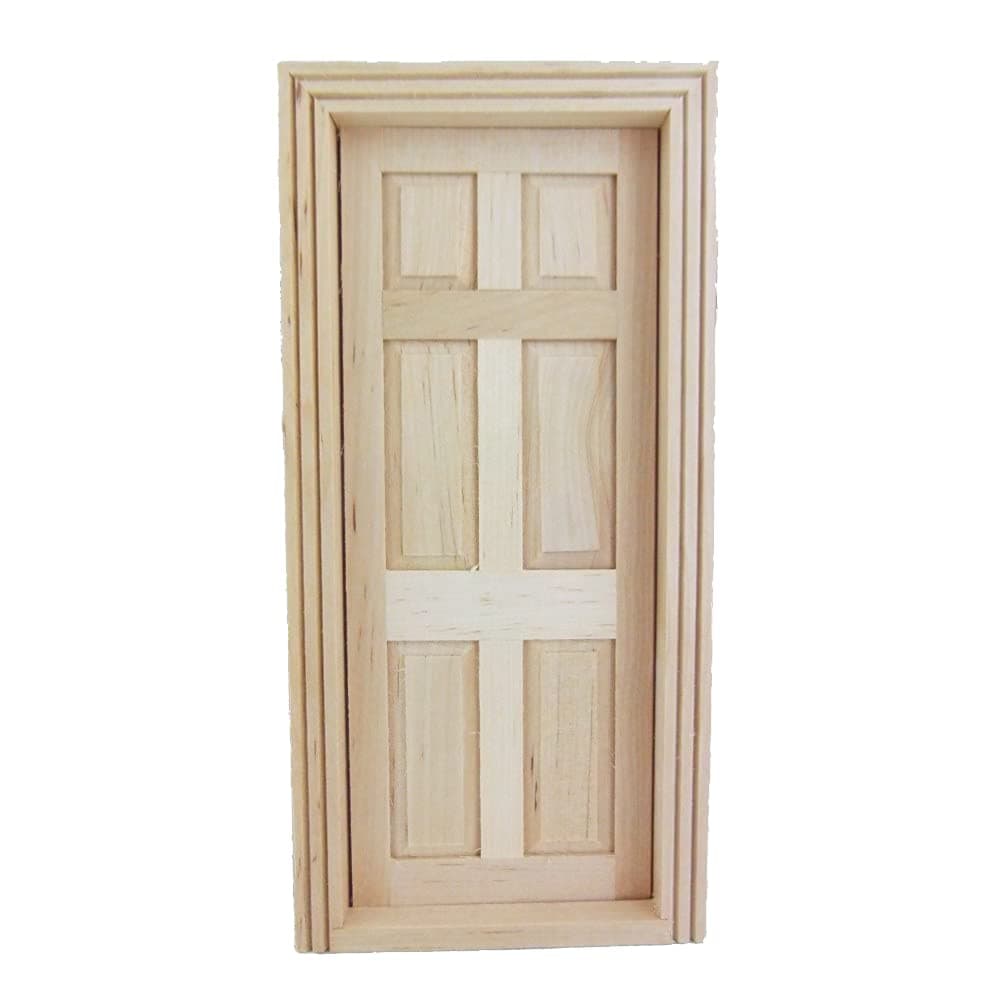 The Components Co Dolls House Builders DIY 1:12 Scale Miniature Classic Wood 6 Panel Interior Door