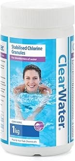 Clearwater Chlorine Granules for Hot Tub Spa and Swimming Pool Water Treatment for Rapid Disinfecting and Cleaning, 1 kg