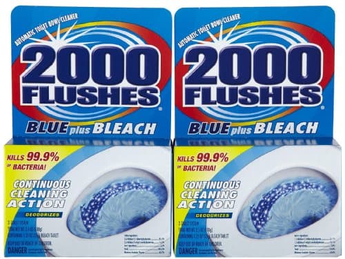 2000 Flushes Blue+Bleach Automatic Toilet Bowl Cleaner, 2 ct-2 pk