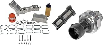 Dorman 926-959 Patented Upgraded Aluminum Engine Oil Filter Housing with Oil Cooler and Filter Compatible with Select Models (OE FIX) & 926-040 Engine Oil Pressure Sensor With Filter for Select Models