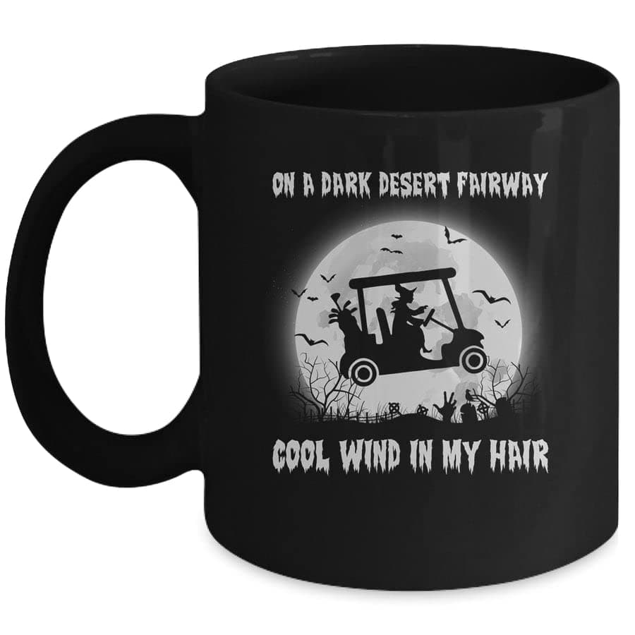 SKY DOT On A Dark Desert Fairway Golf Witch Cool Wind in My Hair Funny Printed Ceramic Tea/Coffee Mug (325ml)
