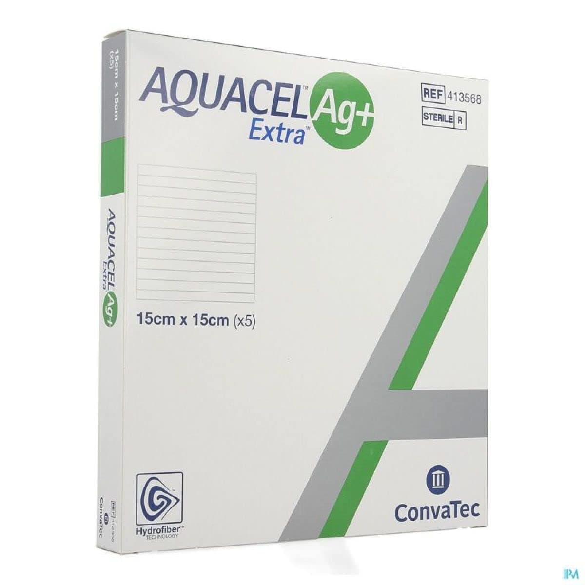 ConvaTec 3862711 Aquacel Ag+ Extra Dressing, 15 cm width, 15 cm Length (Pack of 5)