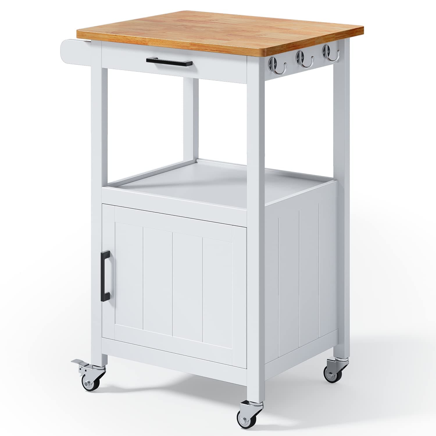 Qsun Rolling Kitchen Island Cart with with Drawer, Storage on Wheels, Small H...