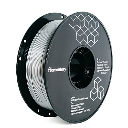 Filamentory Silver PLA 1.75 3D Printer Filament, Dimensional Accuracy +/- 0.02 mm, 1 kg Spool, 1.75 mm - 2.2 LBS SLV PLA