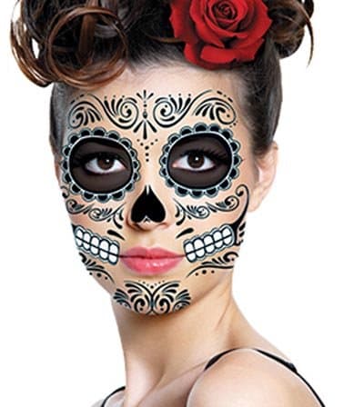 Tribal Skull Full Face Temporary Tattoo #121