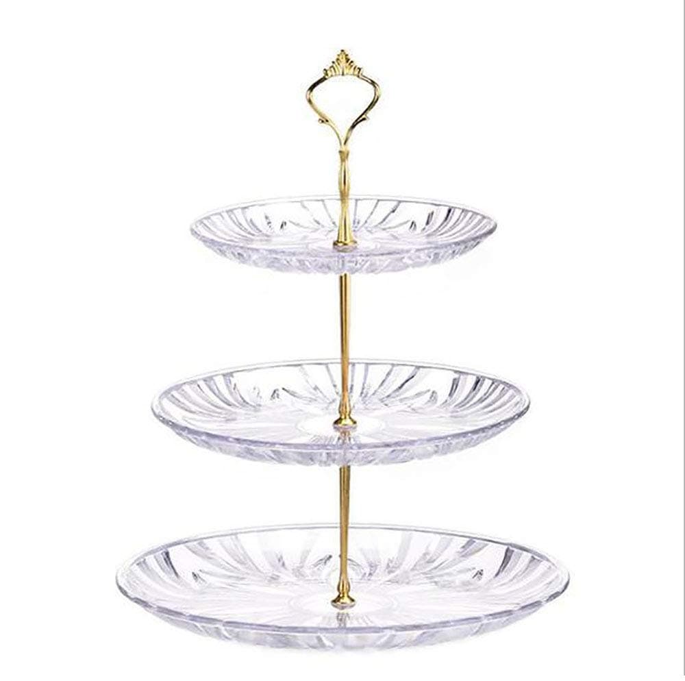 3 Tier Cupcake Stand，Round Cake Stand Dessert Appetizer Serving Tray Platters for Weeding or Party