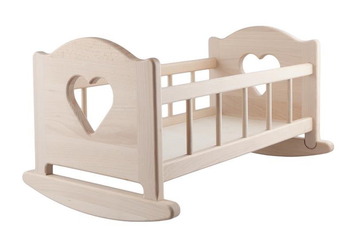 Doll's Wooden Rocking Cradle