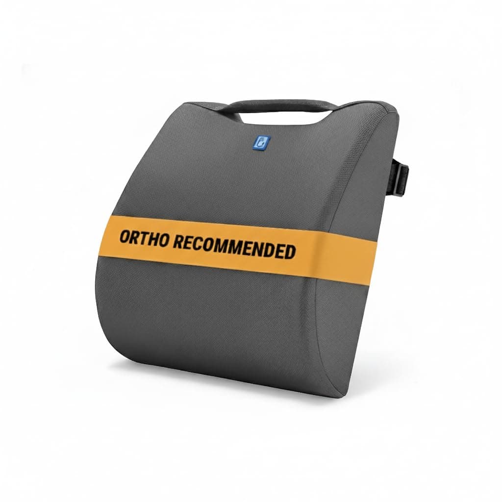 Back Good Orthosit Orthopedic Lumbar Support | Back Support Cushion |Three Way Support| Designed for Back Pain | (Grey)