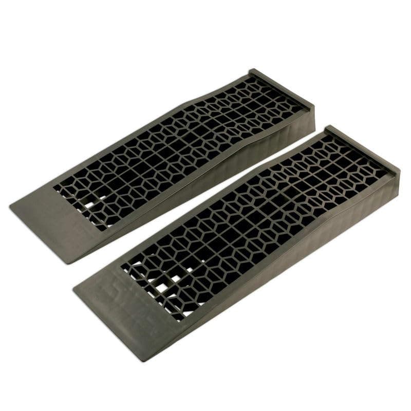 Plastic Ramp, Low Profile, Pack of 2 5 Ton Capacity Plastic Car Ramps, Heavy Duty Garage Ramps for Lifting Motor Vehicles, Workshop, Car Service and Repair