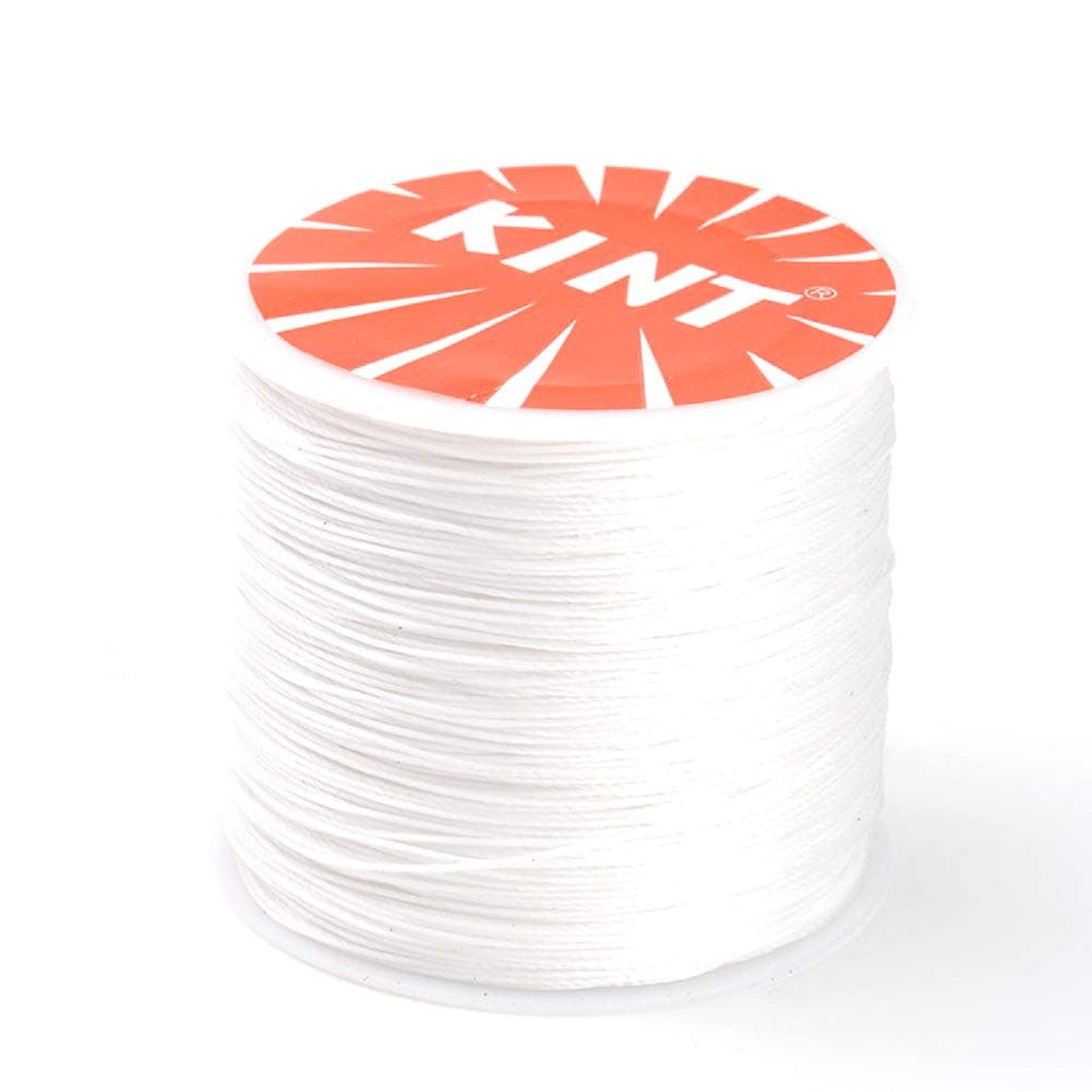 76 Yards 0.6mm Waxed Polyester Cord White Thick Beading Braided Thread Bracelet Necklace Macrame String Wire for Jewelry Making Crafting Supplies