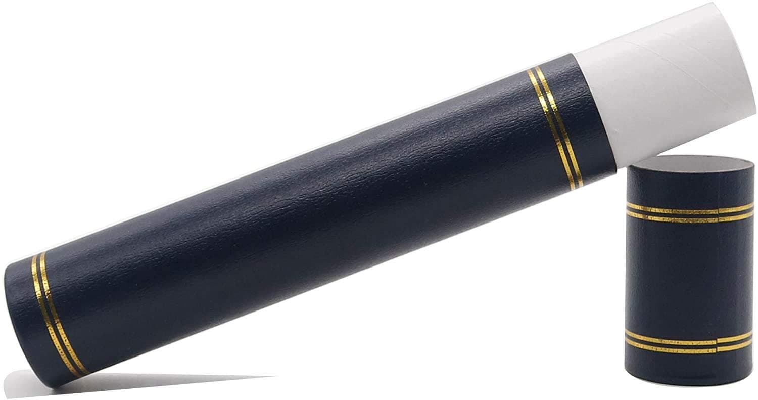 GraduatePro Graduation Scroll Degree Diploma Tube Holder A4 Paper Marriage Birth Award Record of Achievement Folder Navy