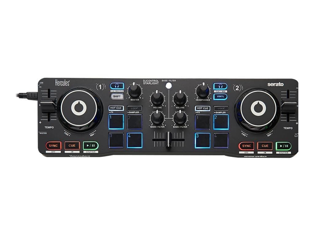 Hercules DJControl Starlight – Compact DJ Controller with Built-in Light Show and Professional Features