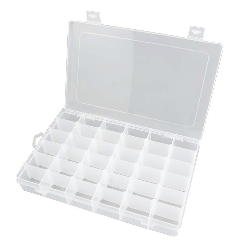 Nizzco Clear Plastic Jewelry Box Organizer Storage Container With Adjustable Dividers 36 Grids