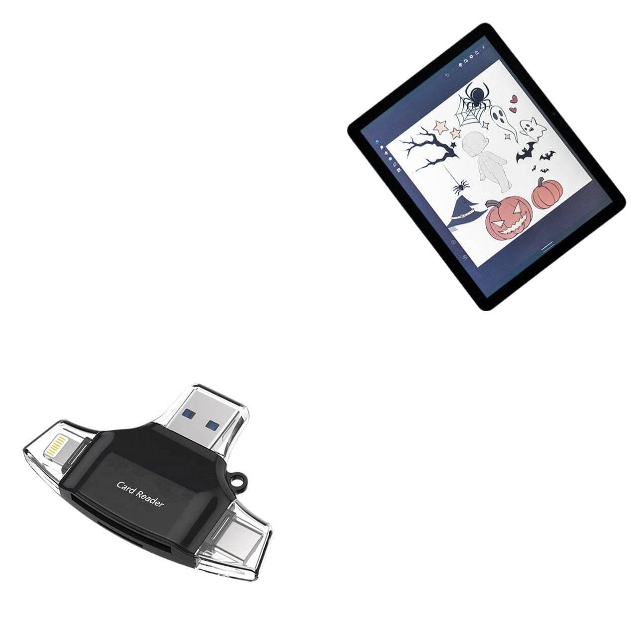 BoxWaveSmart Gadget Compatible with Eyemoo EPaper S1 - AllReader SD Card Reader, microSD Card Reader SD Compact USB - Jet Black