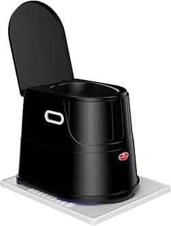 EASYCARE® Heavy Duty Premium Portable Indian to Western Toilet Converter | Commode Stool for Patients, Adults, Elderly, Kids, Handicap | Portable Toilet Seat | Toilet Chair I Capacity Upto 125 Kgs (Black)