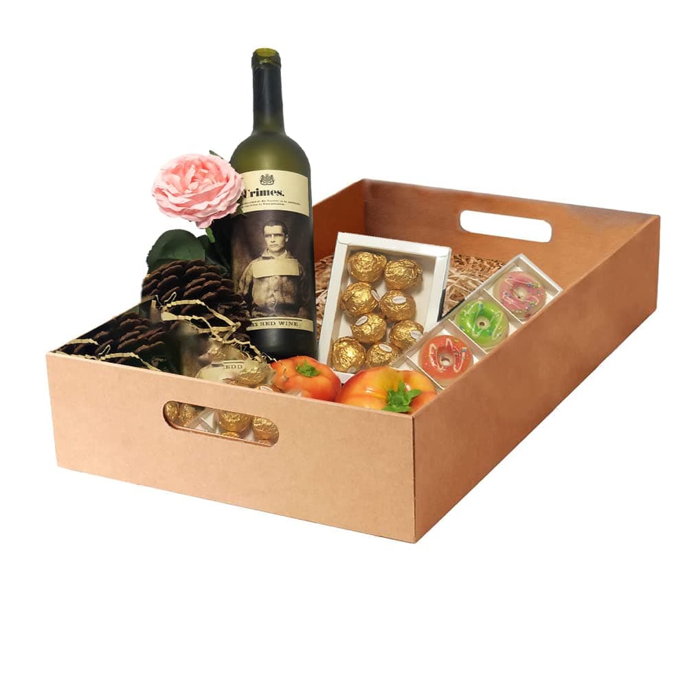 Tezraftaar® Cardboard Trays Fruit Cans Drinks Boxes Brown Vegetable Herb Produce Storage Trays Beers 16" x 10.5" x 4" (40x26x10) cm (1500)