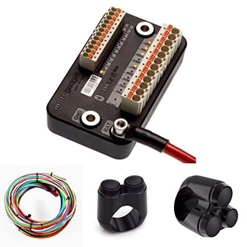 Motogadget MG4002040 - m-Unit Blue Digital Control unit Builders pack with Cable Kit, Motone 2-Button and 3-Button Switches for 7/8" Bars