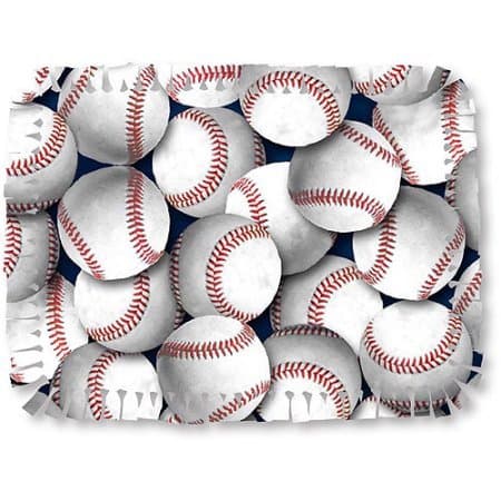 Fun, Easy to Make, Sporty Creative Cuts Microfiber No Sew Fabric Throw Kit, Baseballs