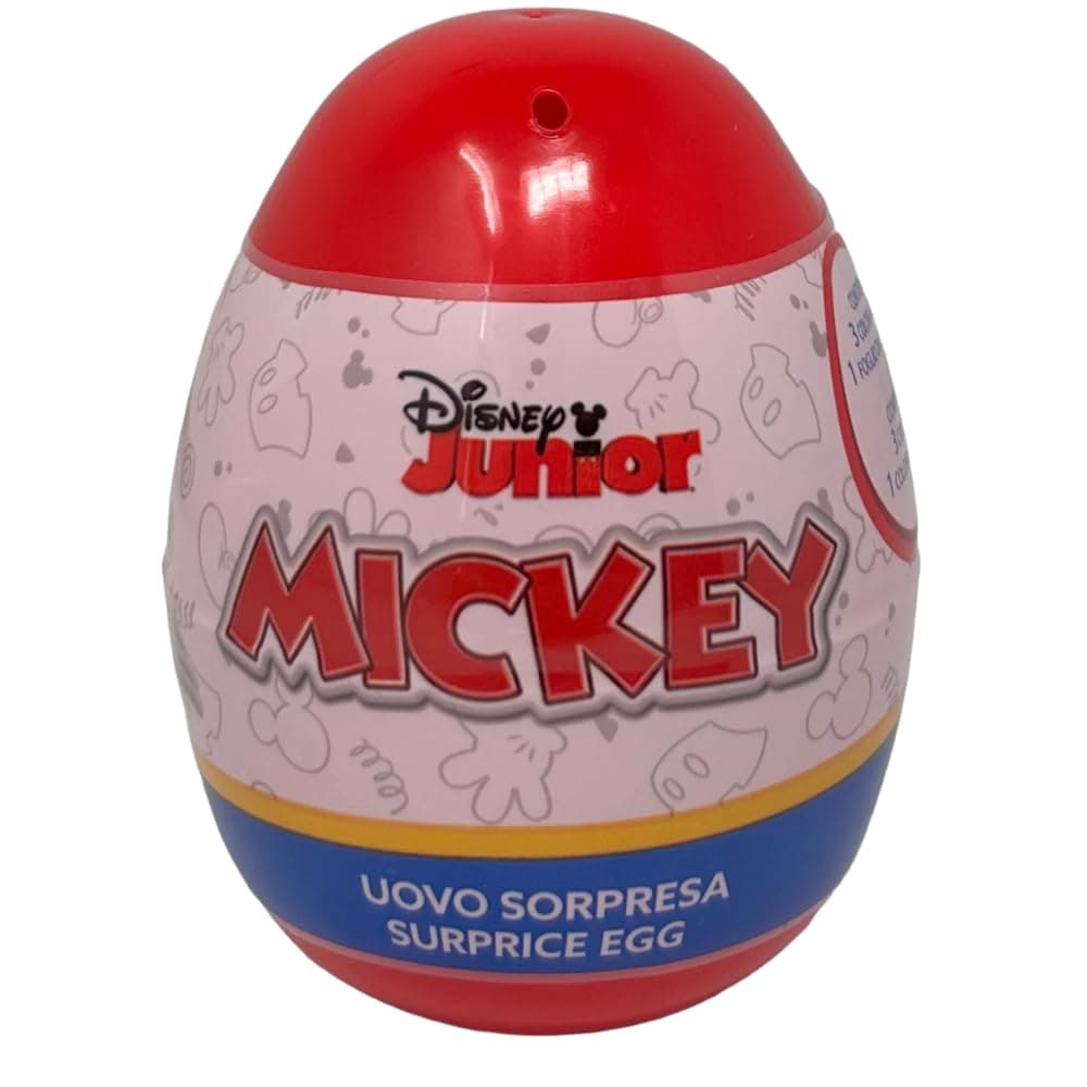 Disney Mickey Mouse Mini Egg with Surprise 5 Pieces with Stationery Accessories Colours and Designs for Children