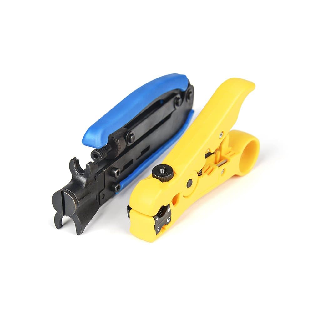 Iwiss 548+352 Coax Compression Crimping Tool F-Type Crimper Cable Tech RG6 RG59 RG11 H548A with Coaxial Cable Stripper