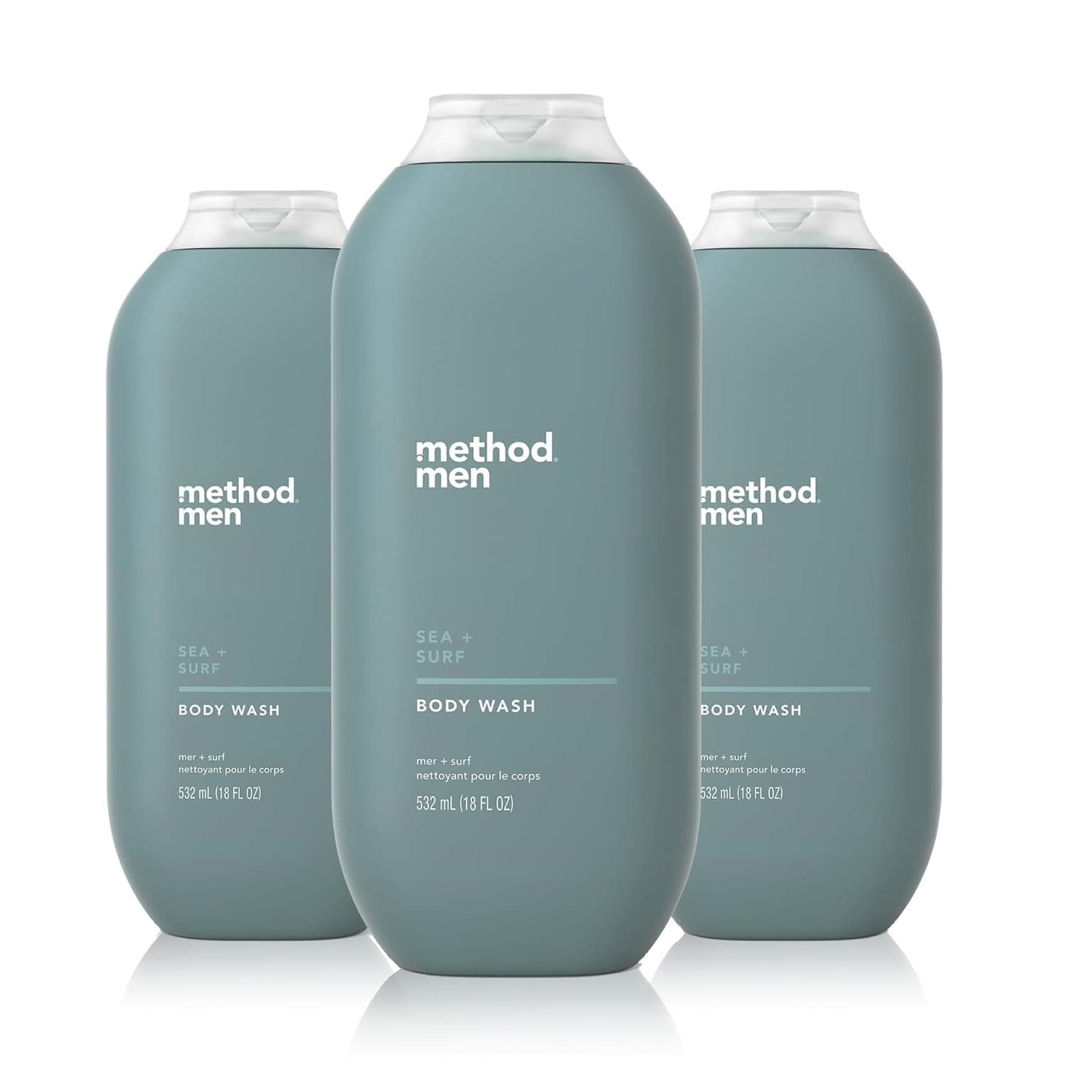 Method Men, Sea + Surf Body Wash, 18oz, 3 pack, Packaging May Vary