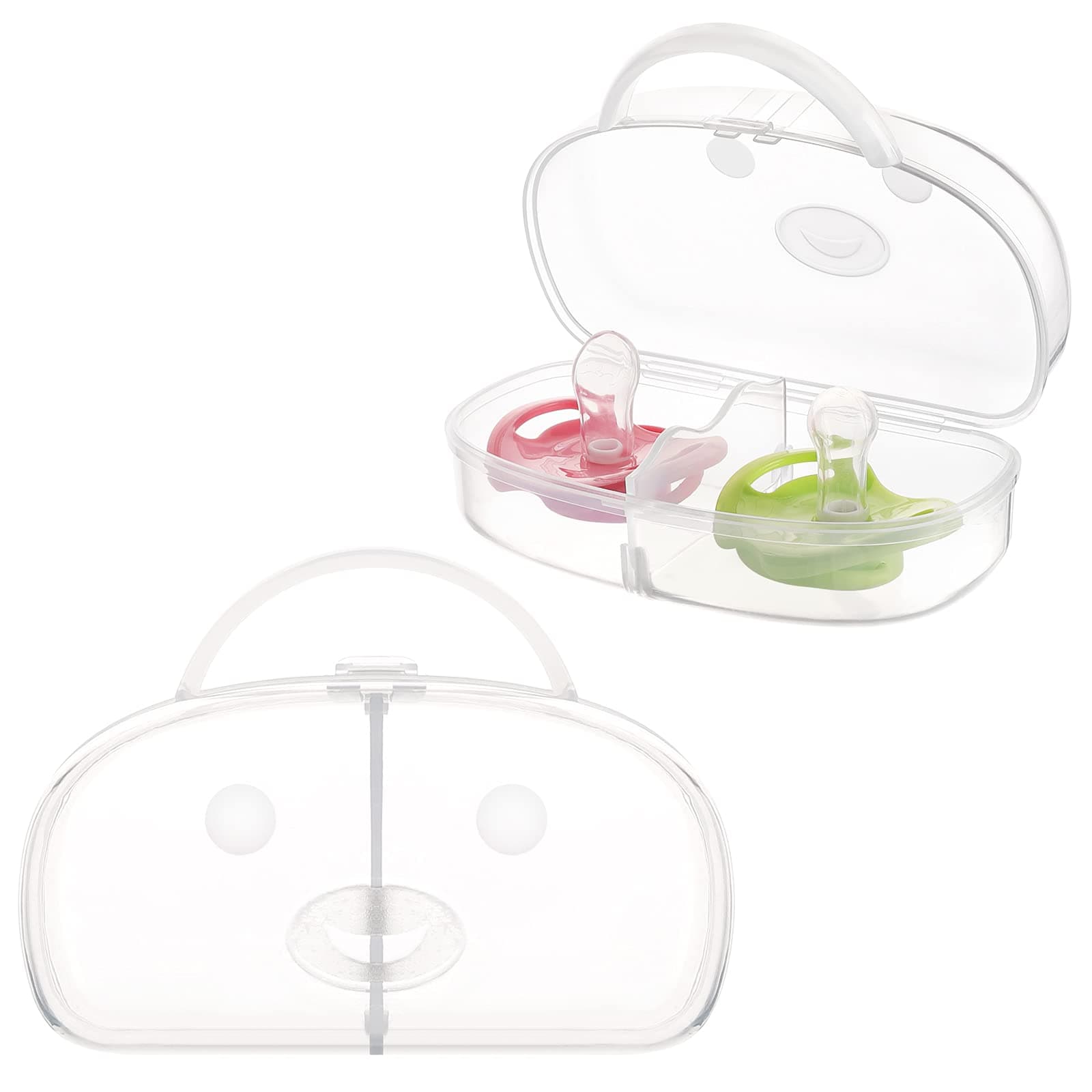 Accmor 2pcs Pacifier Case with Handle, Pacifier Container, Big Pacifier Case Can Hold 2 Pacifiers, Pacifier Holder Case, BPA Free