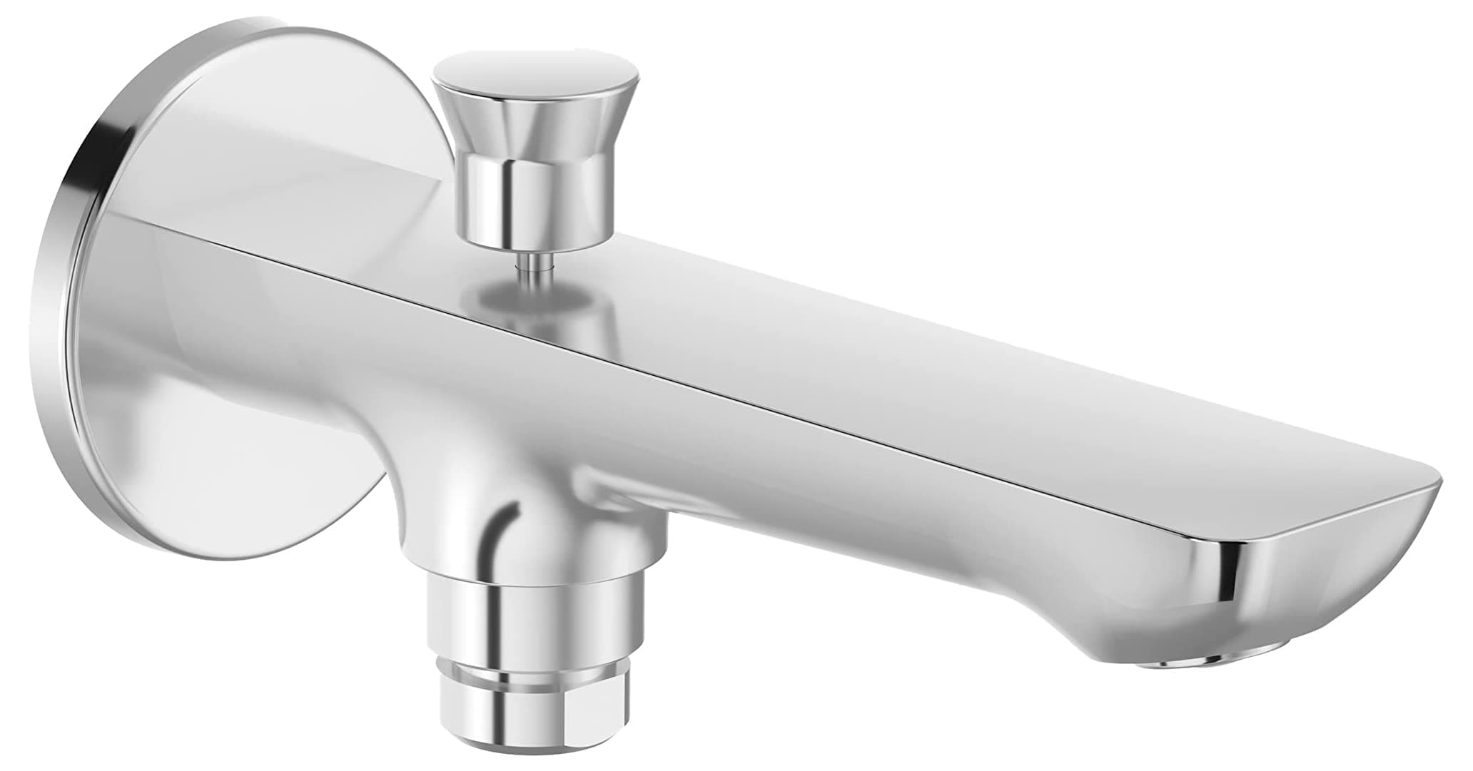 Fore Arc Bath Spout with Diverter | Single Body Brass, Futuristic Seamless Design, Hidden Aerator, Button Diverter | Durable Bath Shower Tap | Polished Chrome Finish | 5 Yr Warranty