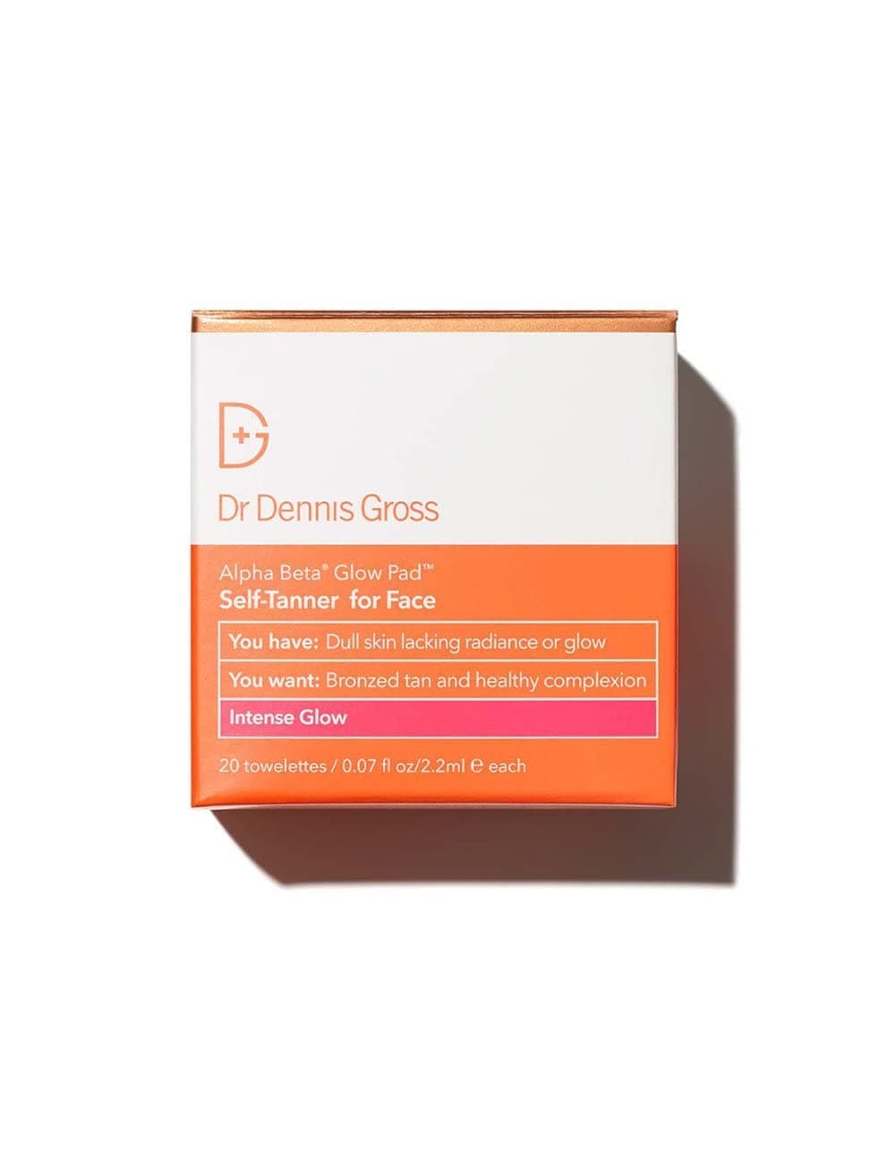 - Dr Dennis Gross Alpha Beta Glow Pad Self Tanner, Intense Glow for Face: for Dull Skin Lacking Radiance & Glow, (20 Towelettes)