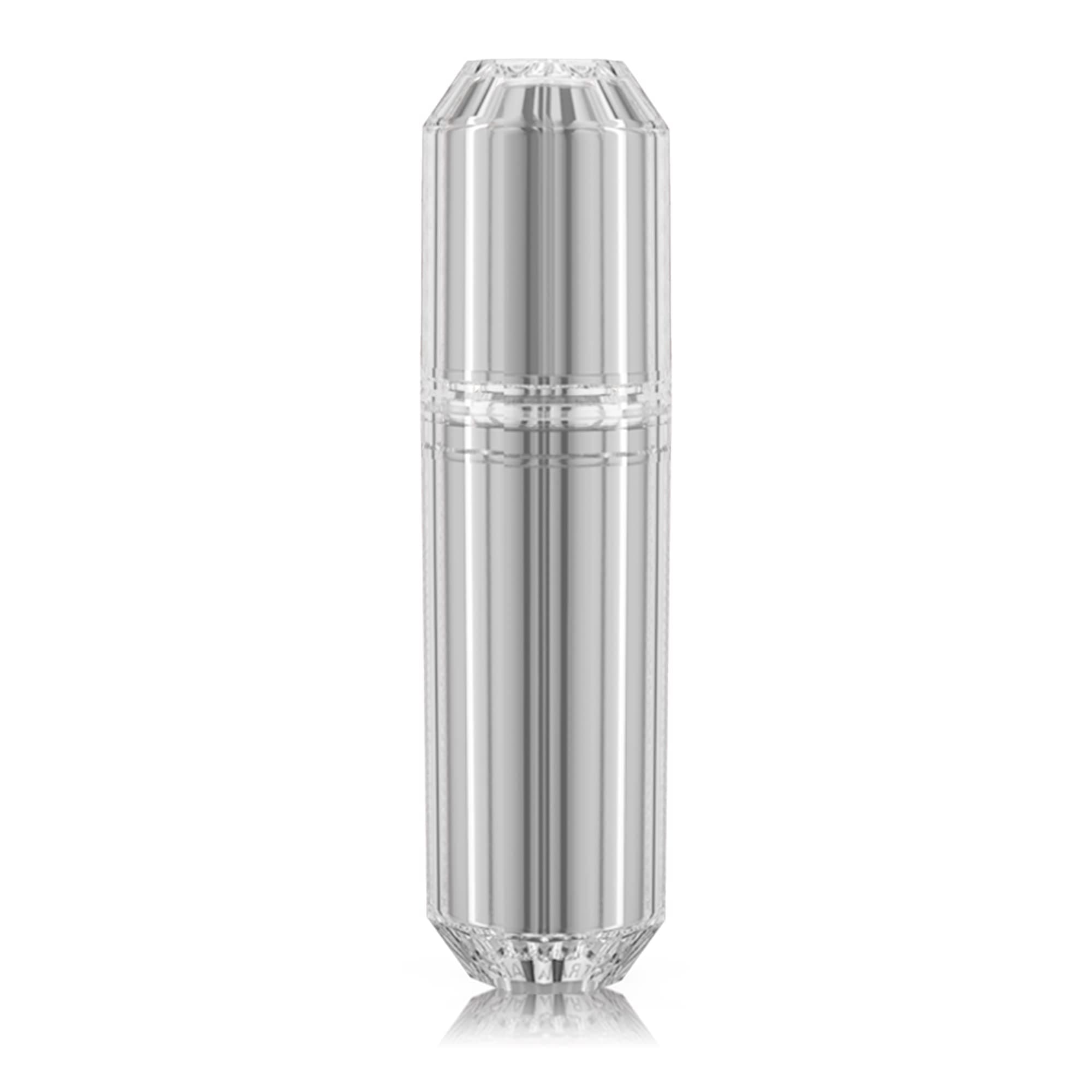 TravaloBijoux Oval Perfume Atomizer | Travel Refill U-Change System TSA Approved | Reusable Airtight Easy Fill Mini Pump Sprayer | Lightweight Portable | Crystal-Like Outer Shell