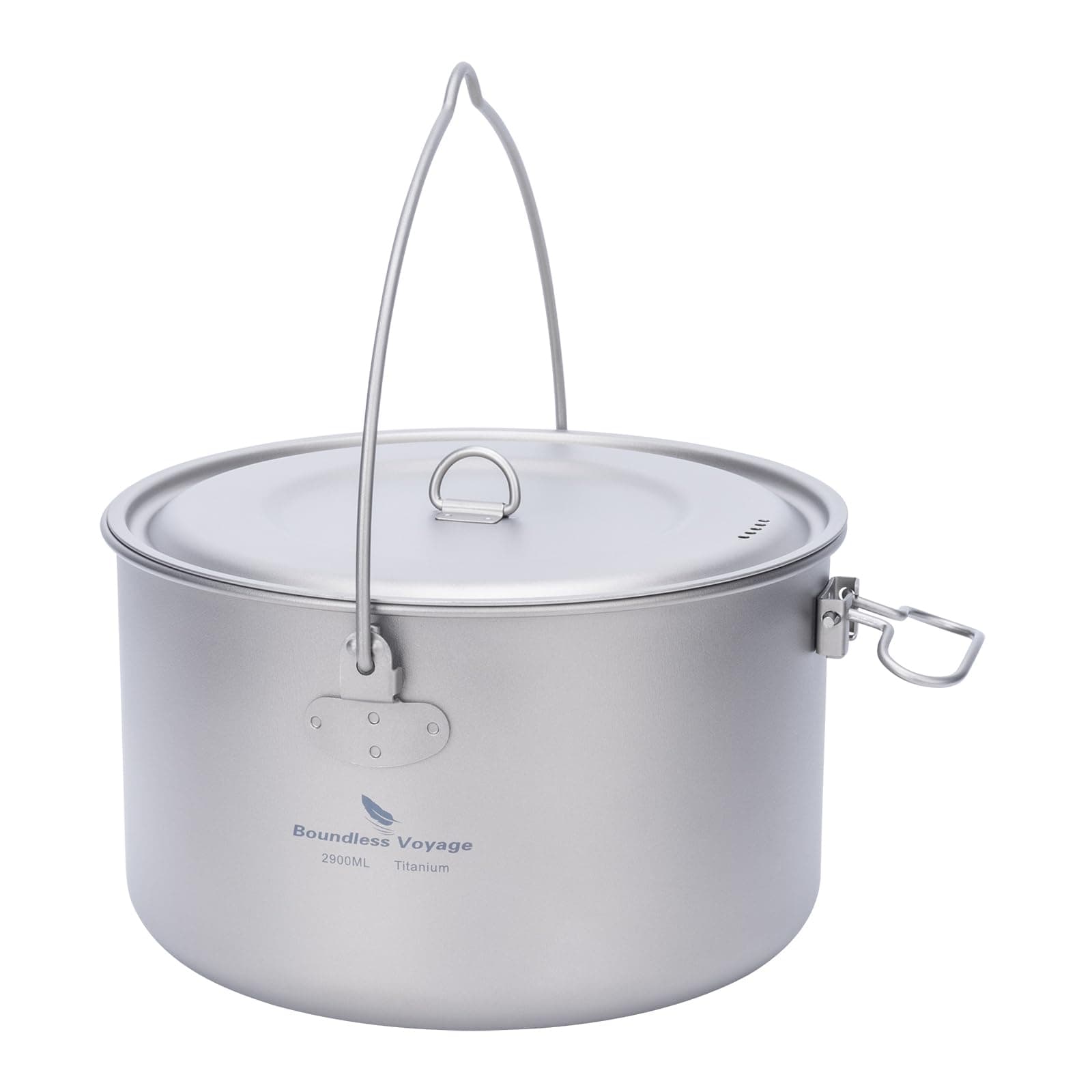 2900ml Camping Pot Titanium Pot with Lid Folding Bail Handle Camping Hiking Picnic Ultralight Portable Cookware 2045C