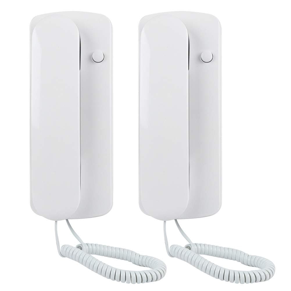 Maxmartt 2 Pcs Wired Intercom Phone AC DC Two Way Intercom Doorphone Home Room Intercome Phone Indoor Telephone Audio Non-Visual Interphone for Villa Home Office