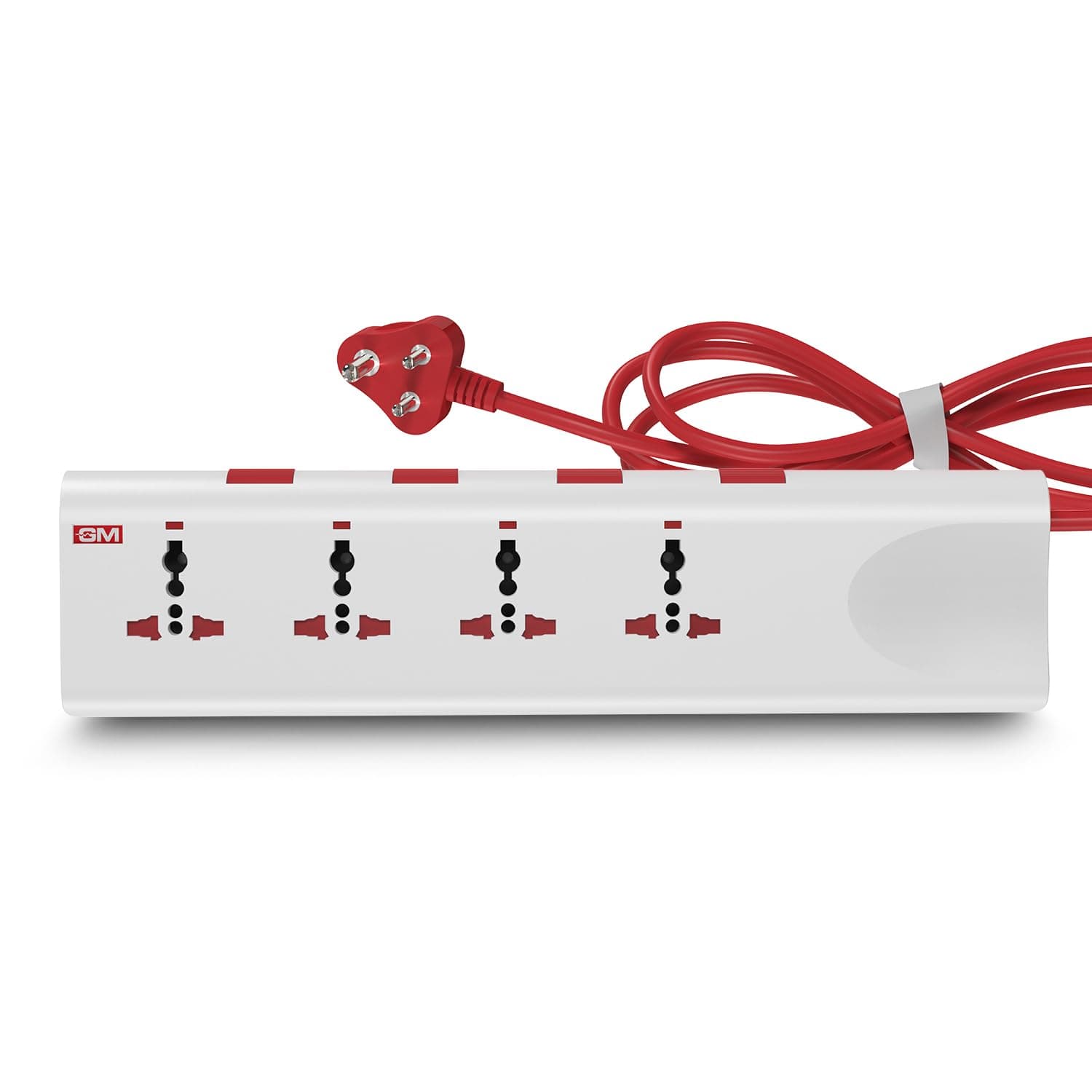 GM 3061 E-Book Power Strip | 4 Universal Sockets + Individual Switches | 2m Heavy-Duty Cord | Thermal Trip Overload Protection | LED Indicator | Child Safety Shutters
