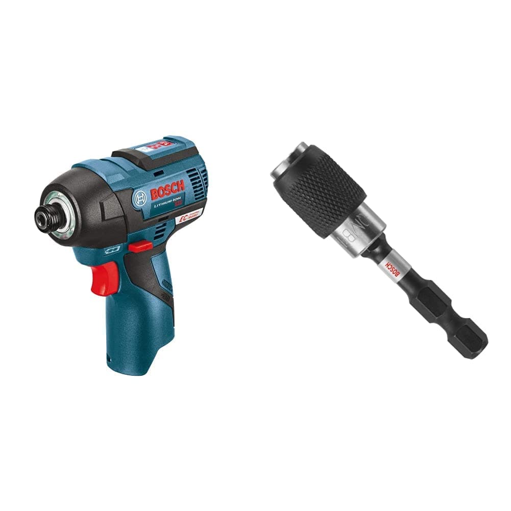 PS42N 12V Max Brushless Impact Driver (Bare Tool), Blue&BOSCH ITBHQC201 2 1/4", Impact Tough Quick Change Bit Holder