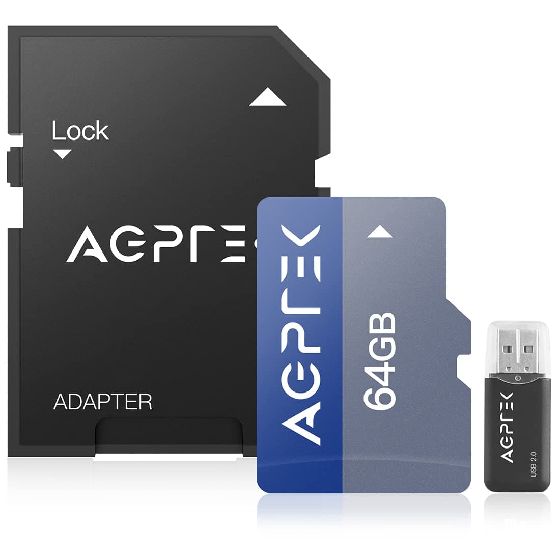 AGPTEK 64GB Class 10 Micro SD Card with Card Reader, Compatible with AGPTEK Mp3 Player