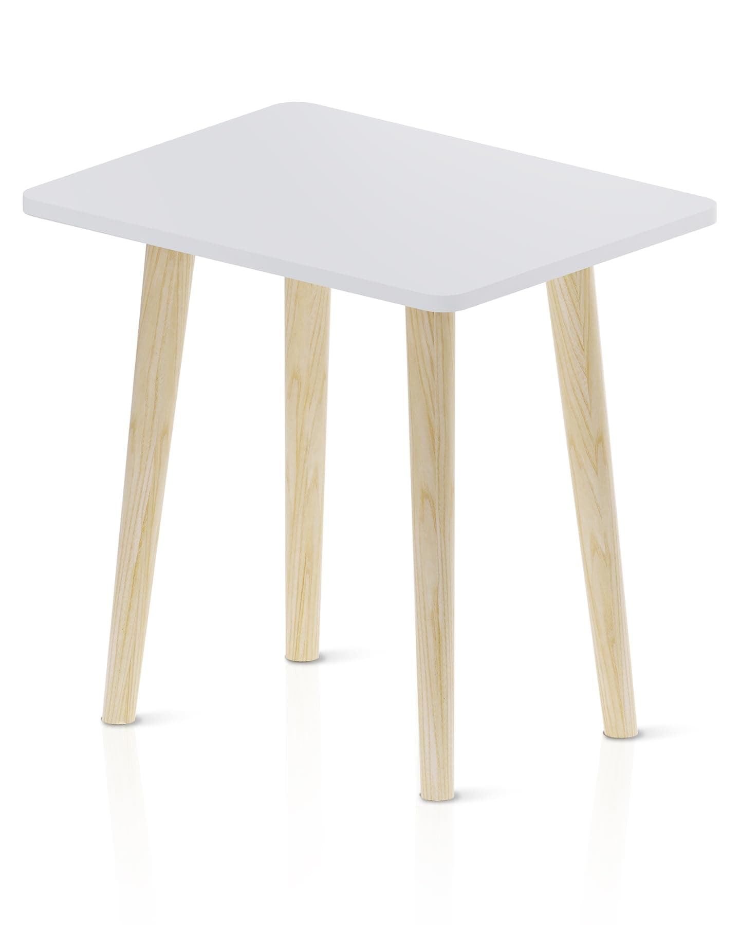 Side Table, Small Table, Modern Home Decor Bedside Table for Living Room Bedroom Balcony Office,Easy to Assemble（White）