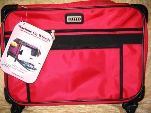 Medium Red Mascot Tutto Machine on Wheels Carrier Case