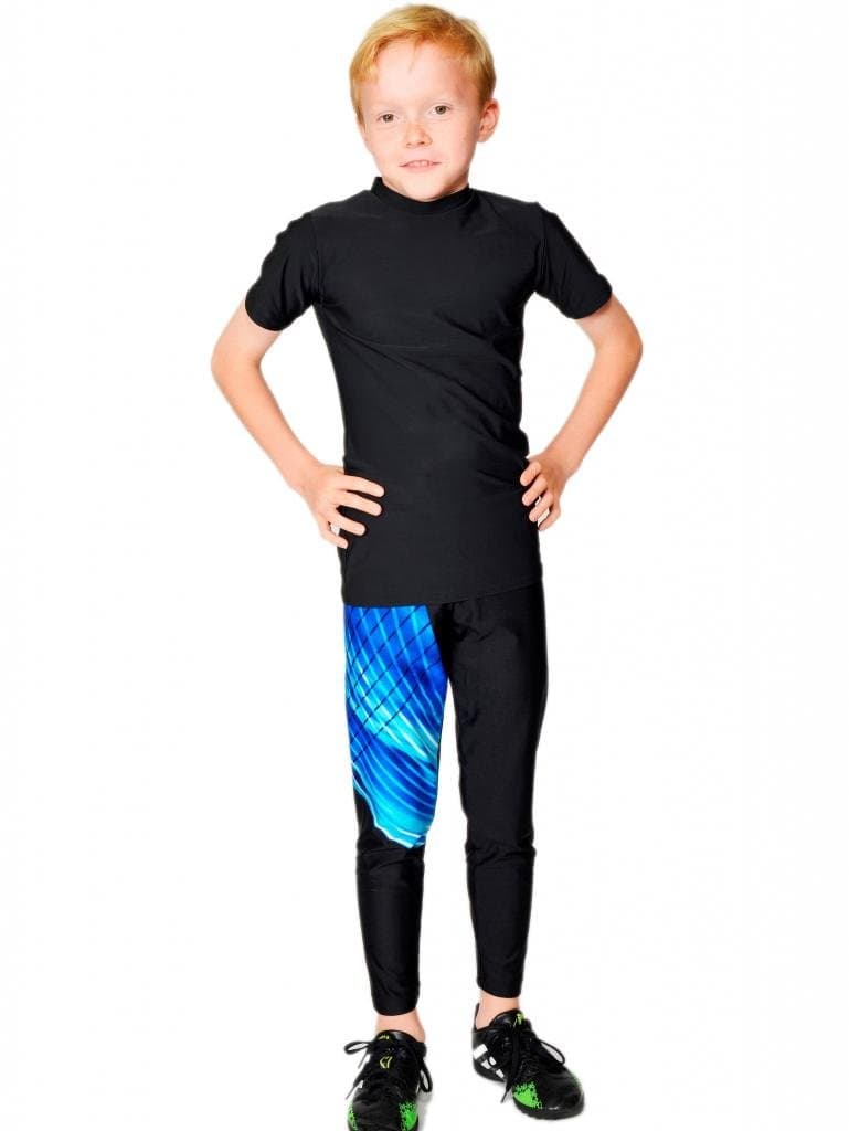 World Stretch boys ICEMANCOMETH-B Leggings Ice Blue/Black