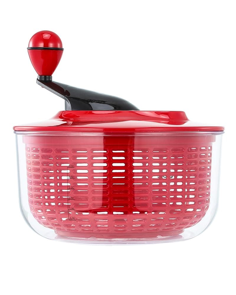 Brigii Salad Spinner, 5.3 Quart Lettuce Spinner with Double Drainage Holes, Salad Dryer for Washing, Spinning, and Draining Greens, Fruits, and Vegetables