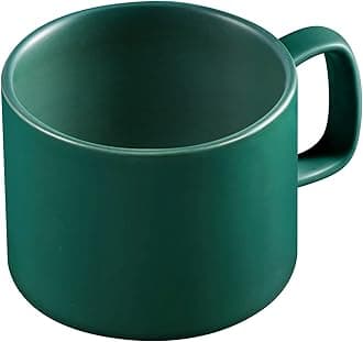 Coffee Mug 11 oz Tea Cup with Flat-Bottom Warming Coffee Milk for Office and Home ( Green)