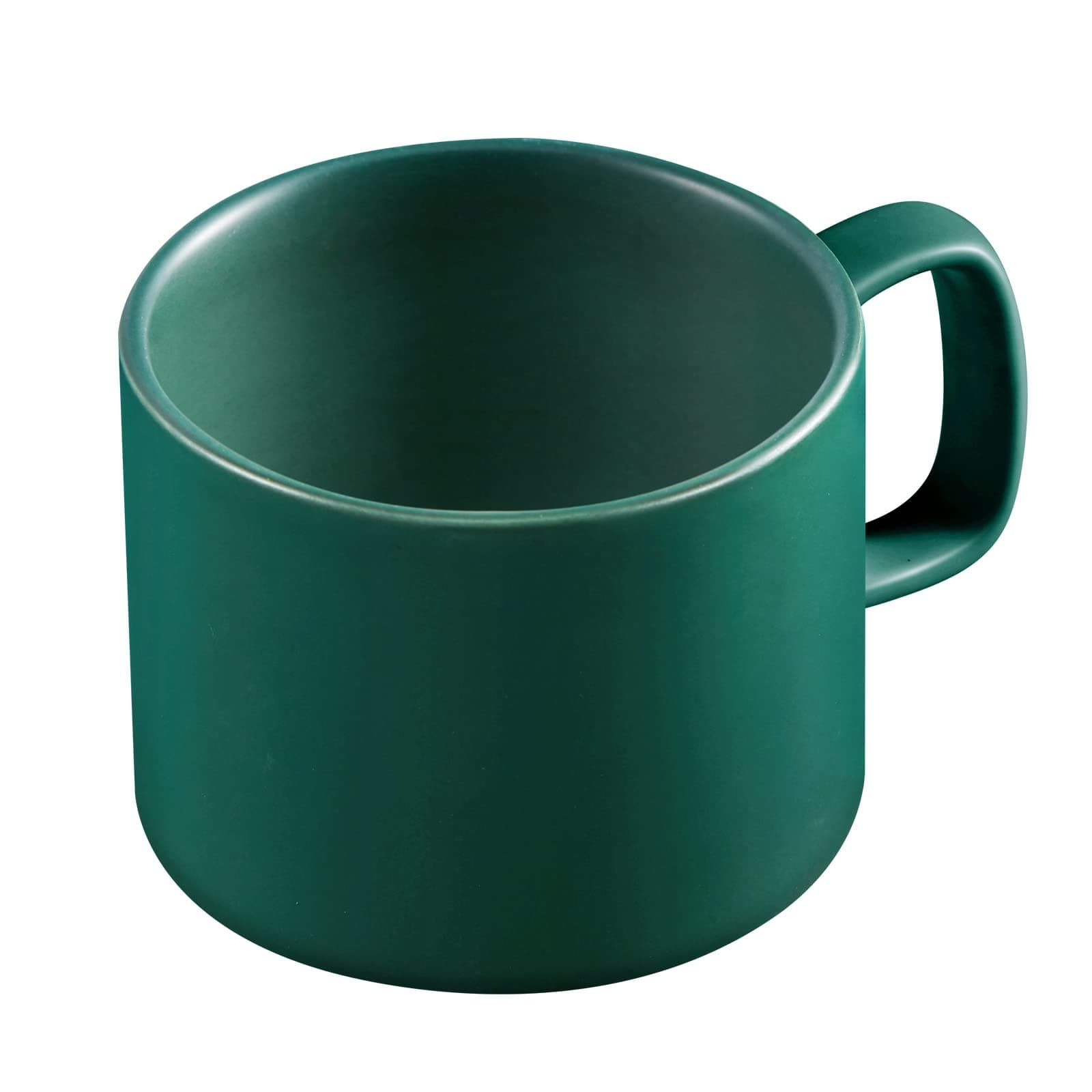 Coffee Mug 11 oz Tea Cup with Flat-Bottom Warming Coffee Milk for Office and Home ( Green)