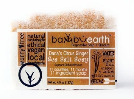 BambuEarth 4.5oz Handmade Soap Bars in Plantable Packaging - CITRUS, GINGER + SEA SALT