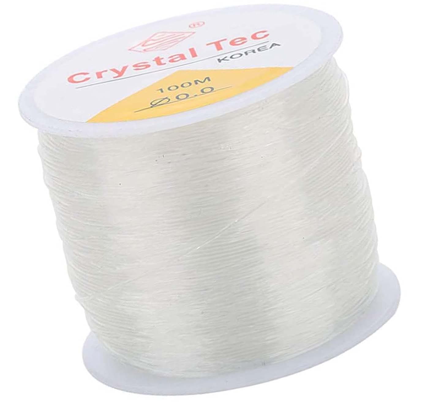 DIY Crafts 0.031in/0.8mm, 1 Pc Pack, 1 Pc, Crystal Elastic Cord for Jewelry Making, Durable Beaded Elastic Bracelet String Cord, Transparent Elasti (0.031in/0.8mm, 1 Pc Pack)