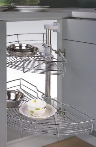 Half moon Lazy Susan Double 29" - Chrome