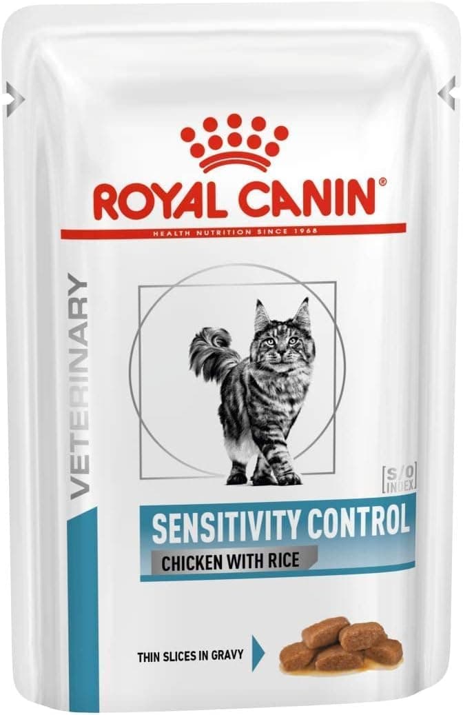 Veterinary Sensitivity Control | 12 x 85 g | Complete Adult Cat Food | to Reduce Nutrient Intolerance Symptoms | Chunks in Sauce