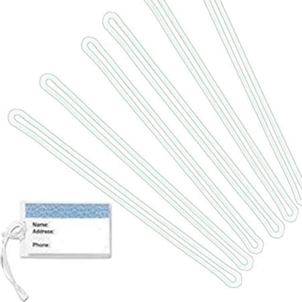 KKMore 100-Pack 6'' Clear Plastic Luggage Tag Loops